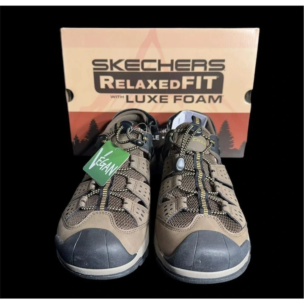 Skechers Mens 10 Sandals Vegan Tresmen Menard Relaxed Fit Luxe Foam Hiking Shoes
